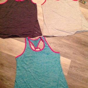 Charcoal, Gray & Teal Workout Tanks 3/$15